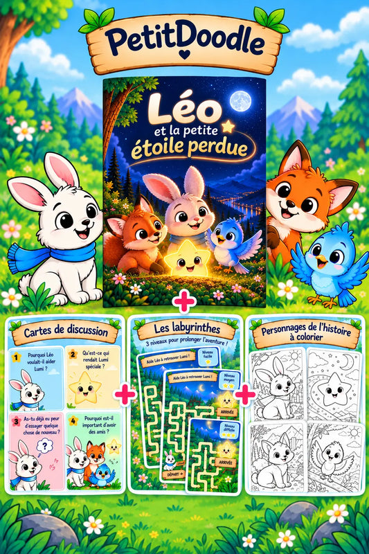 Léo et la petite étoile perdue avec histoire illustrée et activités à imprimer pour enfants
