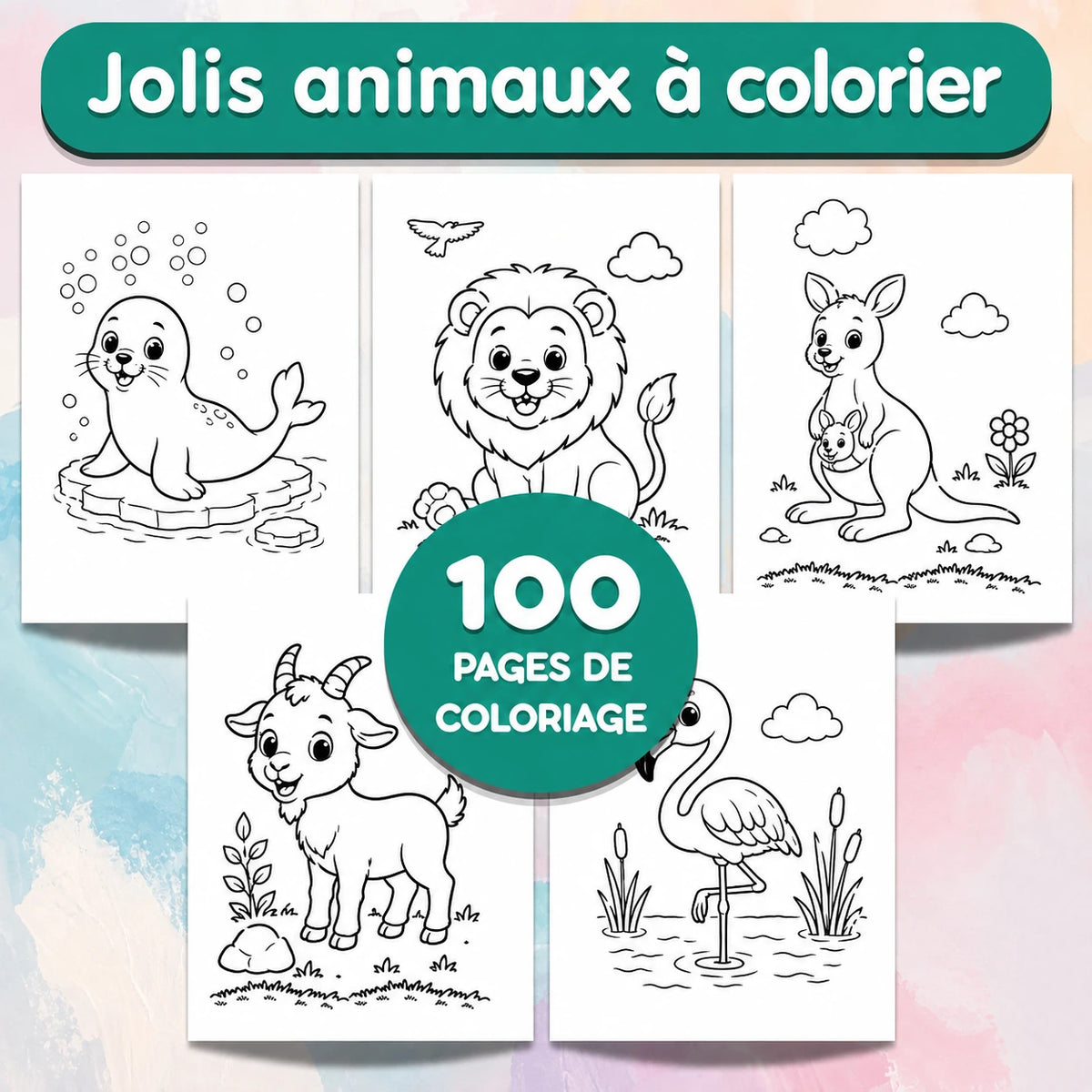 100 coloriages d'animaux pour enfants à imprimer
