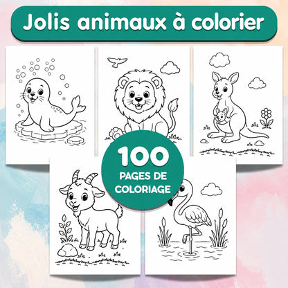100 coloriages d'animaux pour enfants à imprimer