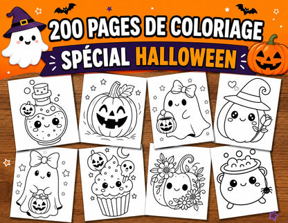 200 coloriages Halloween à imprimer pour enfants – fantômes, citrouilles et sorcières