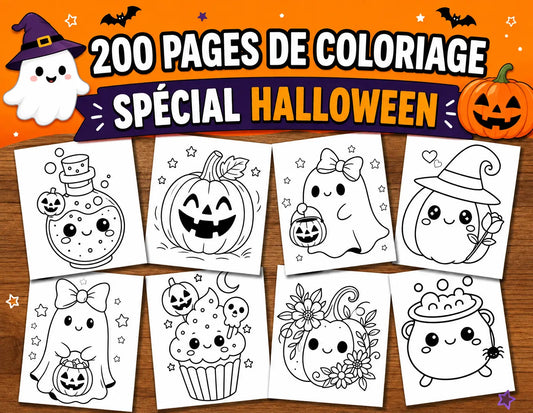 200 coloriages Halloween à imprimer pour enfants – fantômes, citrouilles et sorcières