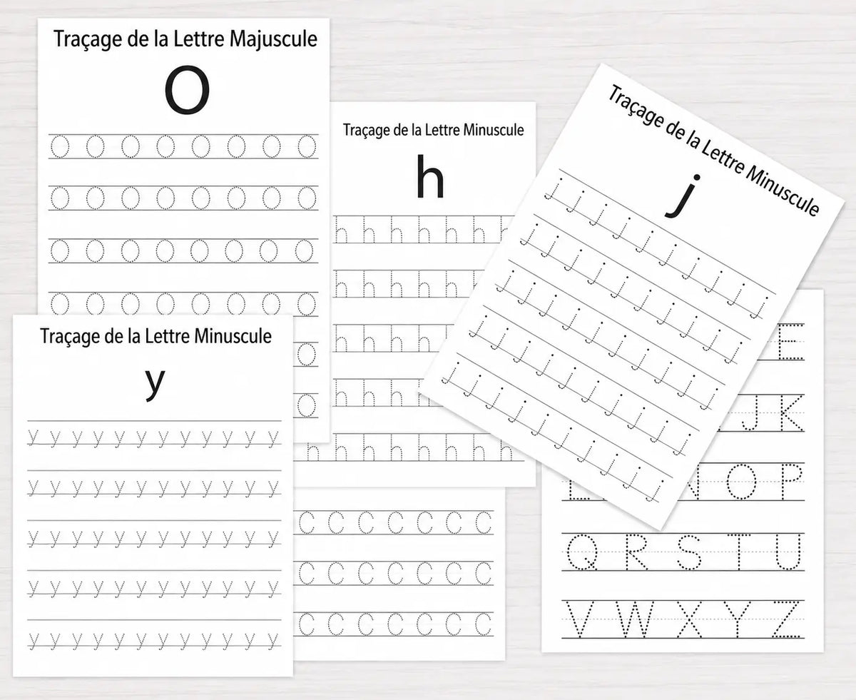 Fiches de Traçage de l'Alphabet — 55 Pages à Imprimer