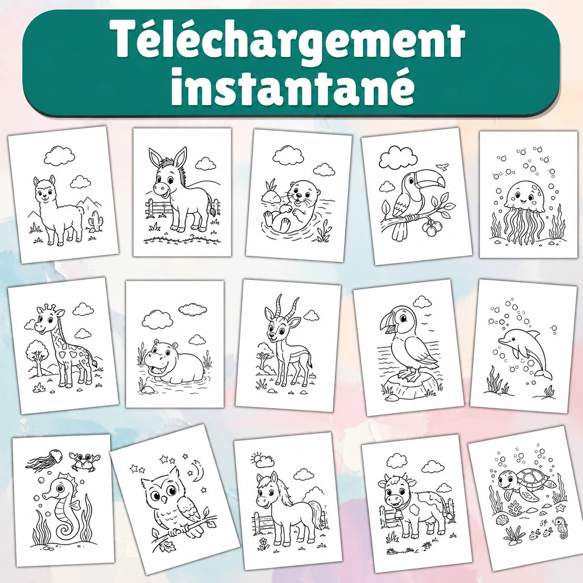 Coloriages d'animaux pour enfants à télécharger et imprimer