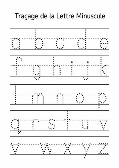 Fiches de Traçage de l'Alphabet — 55 Pages à Imprimer