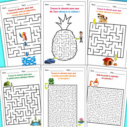 Labyrinthes Amusants pour Enfants — 33 Pages à Imprimer