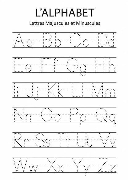 Fiches de Traçage de l'Alphabet — 55 Pages à Imprimer