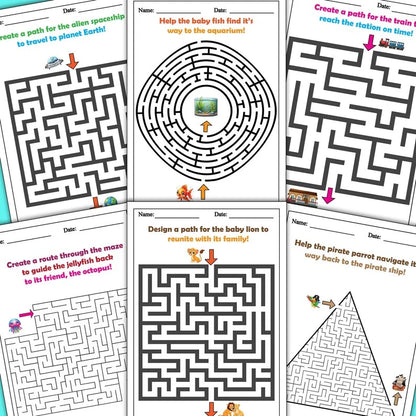 Labyrinthes Amusants pour Enfants — 33 Pages à Imprimer