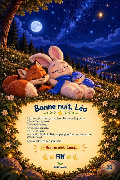 Page finale de Léo et la petite étoile perdue – histoire pour enfant