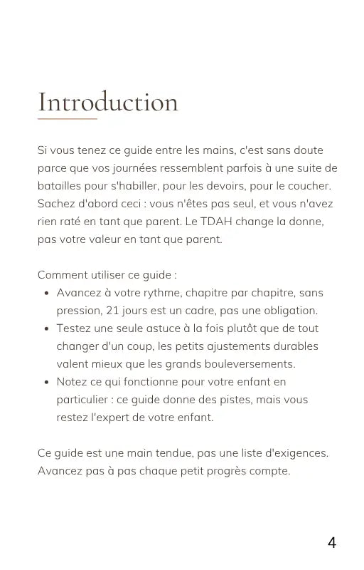 Introduction du guide TDAH chez l’enfant destiné aux parents