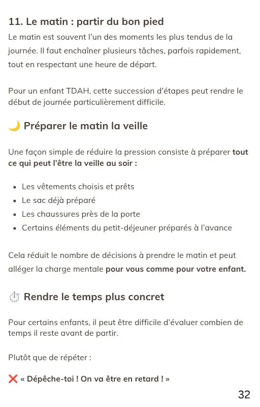 Conseils pour accompagner un enfant avec TDAH dans la routine du matin