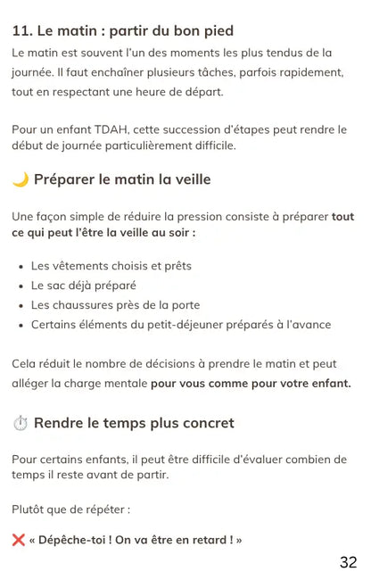 Conseils pour accompagner un enfant avec TDAH dans la routine du matin