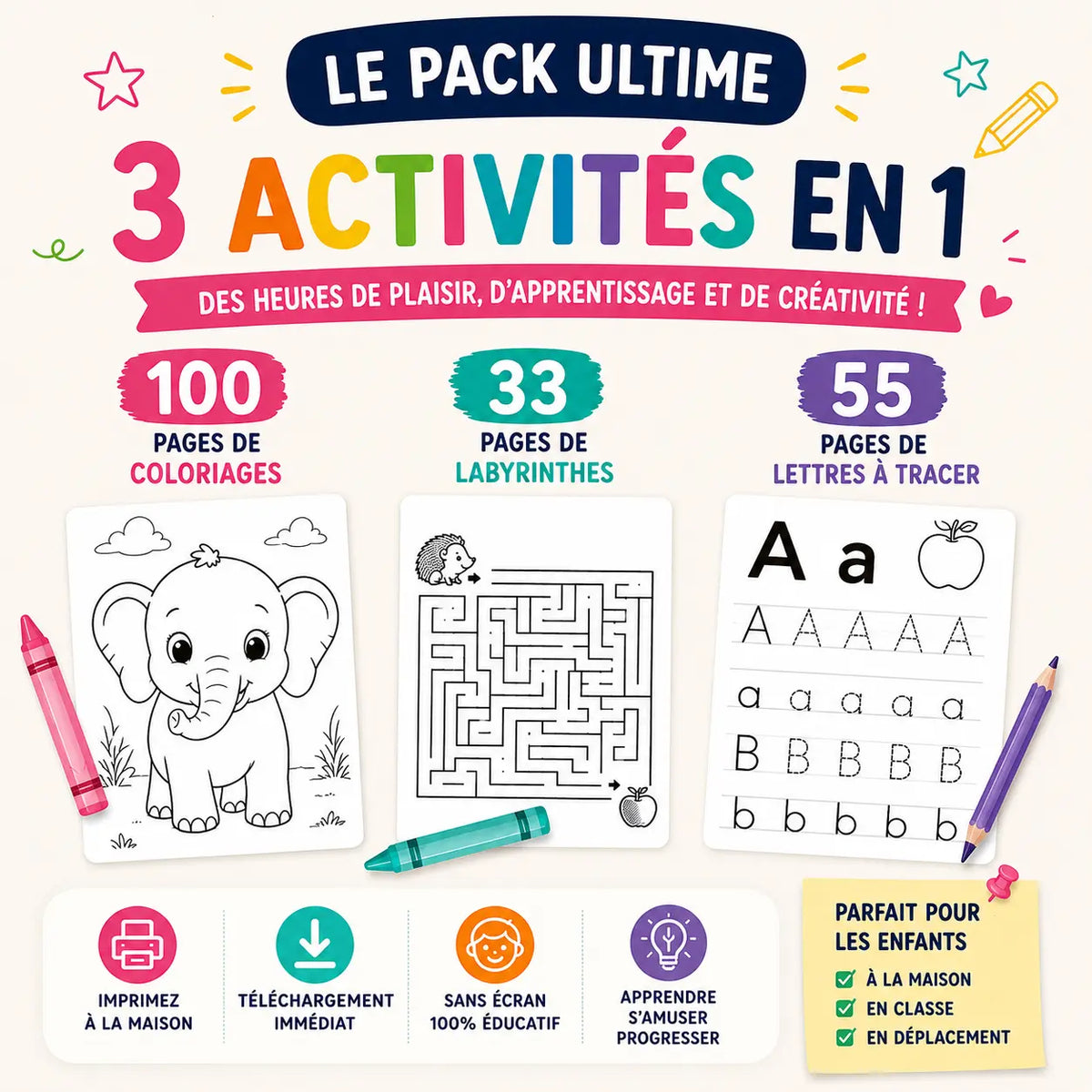 Le Pack Ultime d’Activités pour Enfants – 188+ Pages à Imprimer